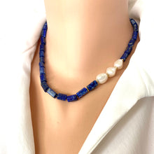 Cargar imagen en el visor de la galería, Lapis Lazuli &amp; Freshwater Pearls Necklace
