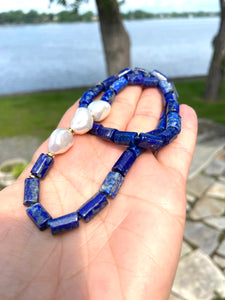 Lapis Lazuli & Freshwater Pearls Necklace