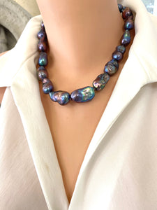 Black Baroque Pearl Chunky Necklace