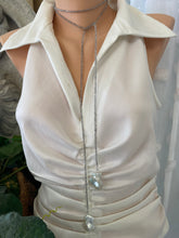 Cargar imagen en el visor de la galería, Labradorite &amp; Two Baroque Pearl Lariat Necklace | 52&quot;
