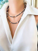 Carica l&#39;immagine nel visualizzatore di Gallery, Labradorite &amp; Pearl Long Necklace For Woman-40&quot;
