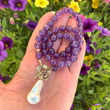 Load image into Gallery viewer, 8mm Amethyst beads necklace
