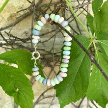 Load image into Gallery viewer, Multi Color Pastel Peruvian Opal Candy Bracelet, Sterling Silver Marine Clasp
