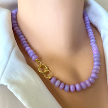 Cargar imagen en el visor de la galería, Bright Purple Opal Candy Necklace, 18.5&quot;inches, Gold Vermeil Plated Sterling Silver Push Lock Closure
