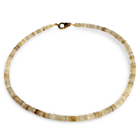 indian cut faceted RUTILATED_QUARTZ_Necklace with diamond pave clasp