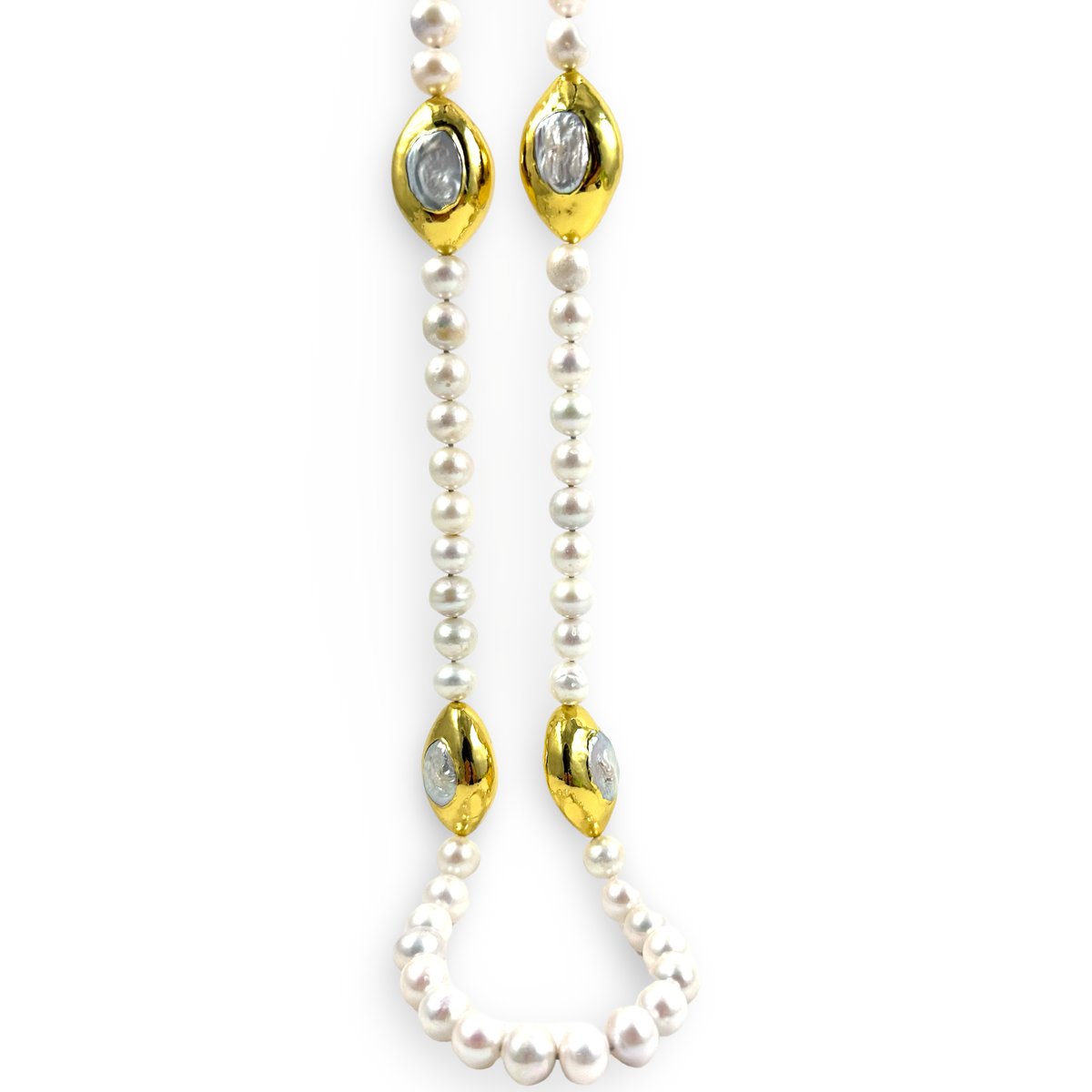 White_Edison_Pearl_Necklace_31_with_Gold_Accent_and_magnetic_clasp