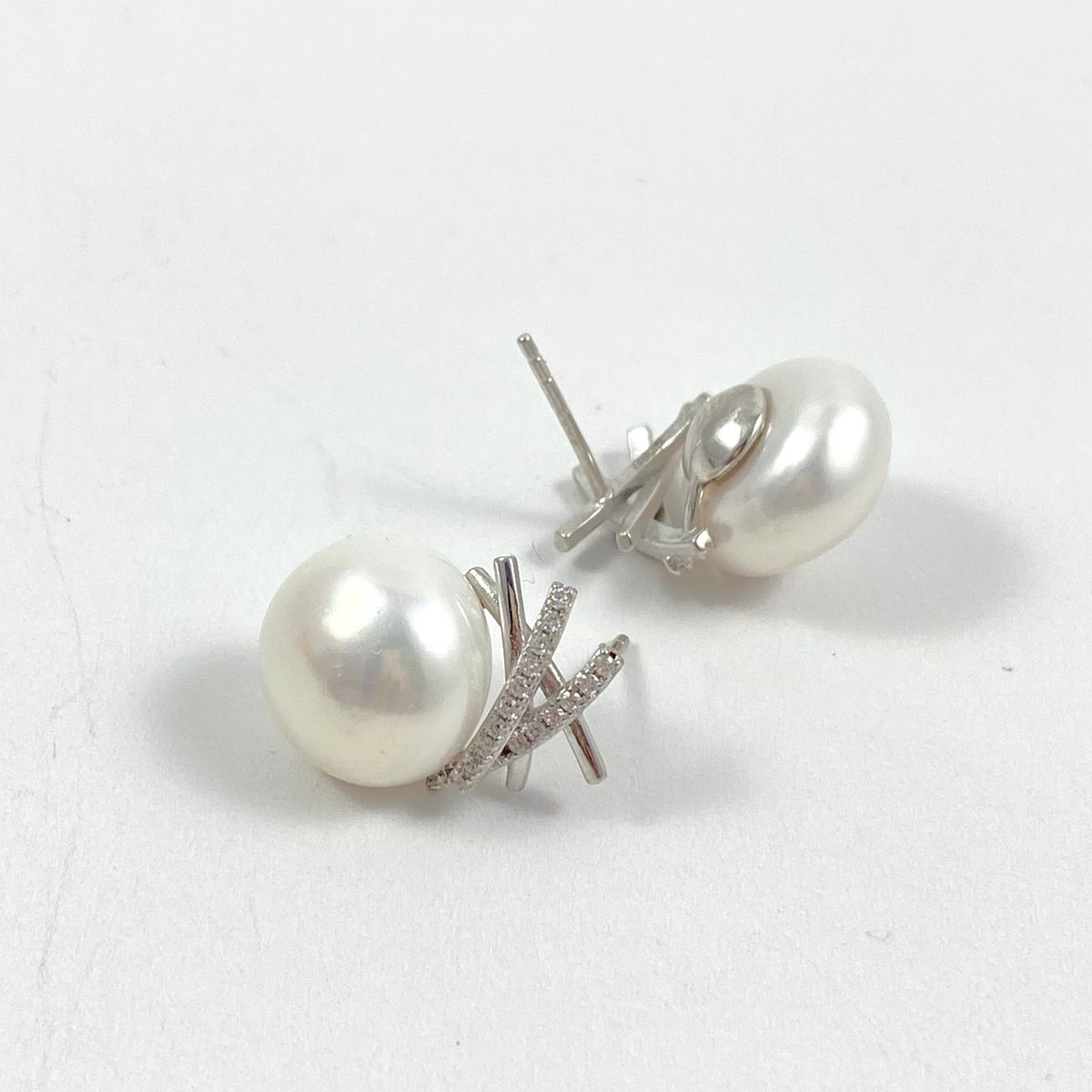 showing the earrings from the back and front