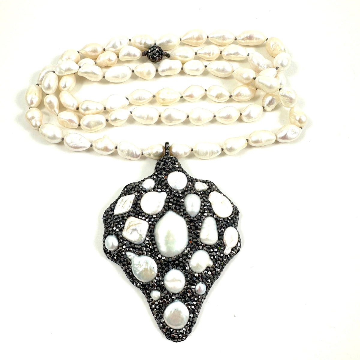 long freshwater pearl necklace with an extra large pearl pendant