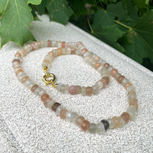 Load image into Gallery viewer, Mixed Moonstone Candy Necklace, 20&quot;in, Gold Vermeil, June Birthstone
