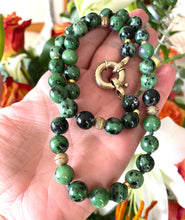 Load image into Gallery viewer, Ruby Zoisite and Gold Vermeil Beaded Necklace
