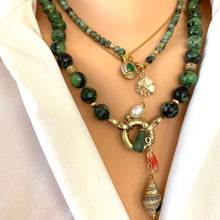 Load image into Gallery viewer, Ruby Zoisite and Gold Vermeil Beaded Necklace
