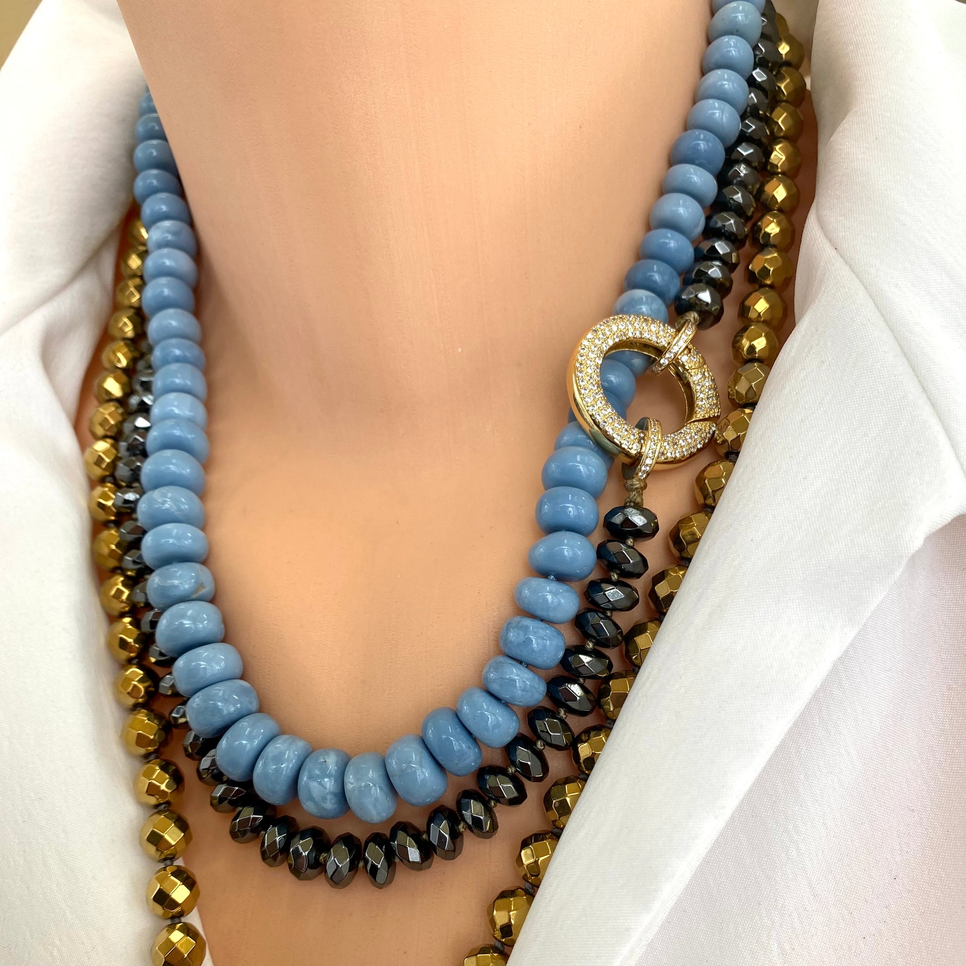 Festive Hematite Necklace featuring colorful beads and a shiny clasp, showcasing playful elegance and unique style.
