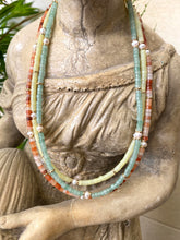 Load image into Gallery viewer, Layers of Multi Gemstones Beaded Choker Necklaces, Red, Blue &amp; Green Aventurine, Rose Quartz, Yellow, Green Jade
