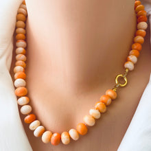 Cargar imagen en el visor de la galería, Orange Shaded Opal Candy Necklace, Gold Vermeil, 19&quot;in
