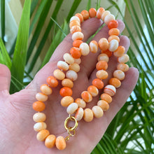 Load image into Gallery viewer, Orange Shaded Opal Candy Necklace, Gold Vermeil, 19&quot;in
