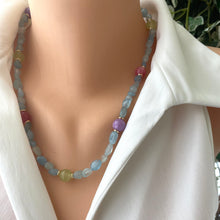 Load image into Gallery viewer, March birthstone necklace gift for her
