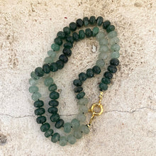 Lade das Bild in den Galerie-Viewer, Hand Knotted Ombre Green Strawberry Quartz Candy Necklace, Gold Vermeil Plated Marine Clasp, 19&quot;or23”inches,

