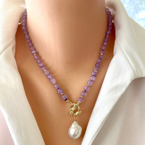 Amethyst toggle necklace