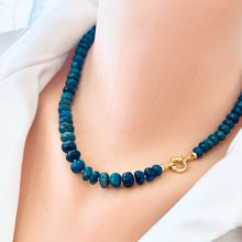Load image into Gallery viewer, Chrysocolla Candy Necklace, 18&quot;inches, Gold Vermeil Marine Closure
