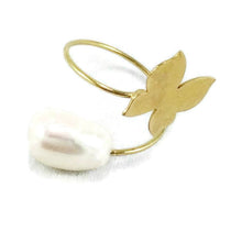 Cargar imagen en el visor de la galería, Solid Gold 18k Minimalist Butterfly Pearl Ring
