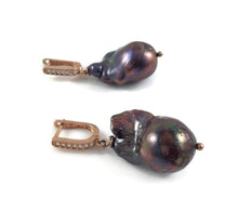 Load image into Gallery viewer, Rose Gold Vermeil Peacock Baroque Pearls Earrings
