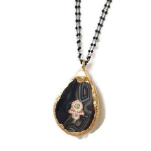 Load image into Gallery viewer, Hamsa Agate Pendant Necklace
