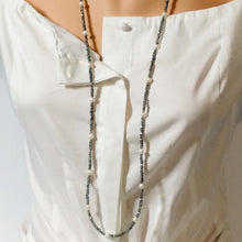 Cargar imagen en el visor de la galería, layering Long Labradorite &amp; Pearl Necklace For Woman-Gemstone Necklace
