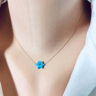 Solid Gold 18k David Star Pendant Necklace