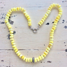 Load image into Gallery viewer, Natural Yellow Opal Beaded Necklace, Diamond Pave Necklace
