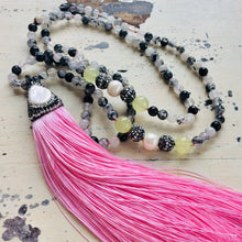 Load image into Gallery viewer, Rutilated Quartz Boho Style Tassel Necklace
