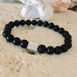 Black Onyx Stretchy Bracelet at $90